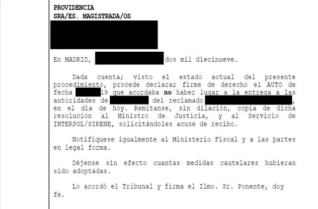 extradicion denegada
