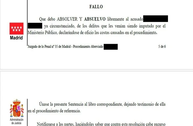 libre absolucion del delito de quebrantamiento de medida cautelar
