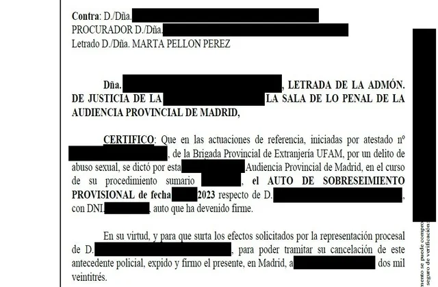 Sobreseído de abuso a menor