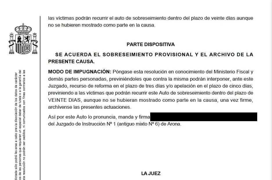 sobreseimiento de las actuaciones por falsa denuncia de violacion
