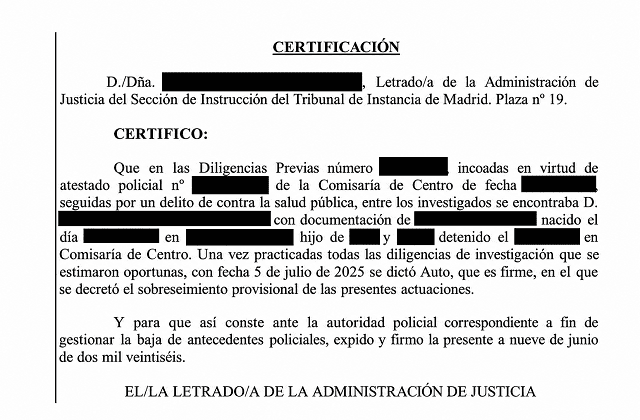 Archivo por delito contra la salud publica